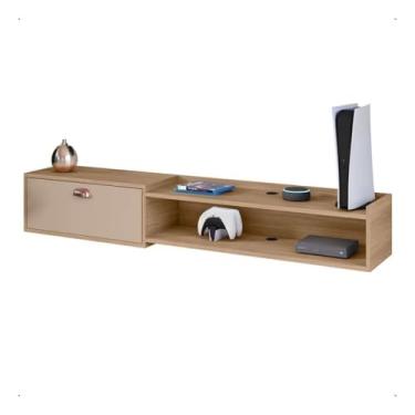 Imagem de Rack Bancada Suspensa Com Porta Sala Escritório Quarto Parede TV Até 60 polegadas 1.50 cm ou 1.80 cm(Hanover/i 150 cm)