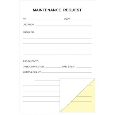 Imagem de 250 conjuntos de pedidos de manutenção 2 partes formulários de solicitação de reparo sem carbono 14 x 21,6 cm