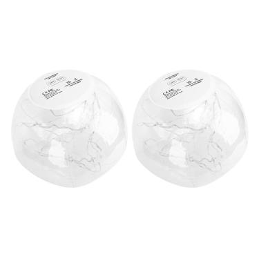 Imagem de Fockety Luzes flutuantes para piscina com energia solar, 2 unidades de bolas de LED infláveis ​​de 35 cm (13,78") à prova d'água IP68 com 3 modos de iluminação, decoração natalina (cor quente)