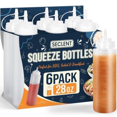 Imagem de SECLENT Garrafas de espremer condimento de 946 ml, recipiente para molho de salada, garrafas de ketchup e mostarda, garrafa de molhos para casa e cozinha, garrafa de molho para óleo, tinta, churrasco