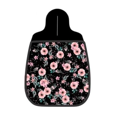 Imagem de Lixeira De Carro Organizador Lixinhocar Floral Rosa Preto Splash