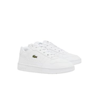 Imagem de Lacoste Tênis infantil unissex com clipe em T, Branco/Branco, 13 Little Kid