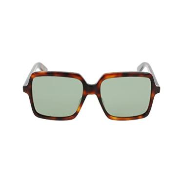 Imagem de Saint Laurent Óculos de sol quadrados/retangulares verde Havana óculos de luxo feitos na Itália armação de acetato designer moda para luxo diário