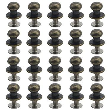 Imagem de T Tulead Mini puxadores de metal puxadores de ferragens de armário puxadores de bronze puxadores de cômoda puxadores de estante 1 cm de diâmetro, 1 cm de altura pacote com 20 com parafusos de montagem