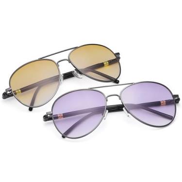 Imagem de Óculos de sol de leitura bifocal YIMI UV400, pacote com 2 (ampliação d