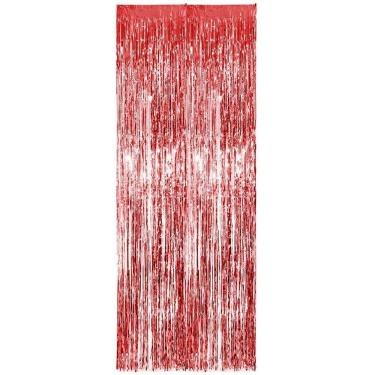 Imagem de Cortina Fitas Metalizadas Vermelha - 1x2 Metros