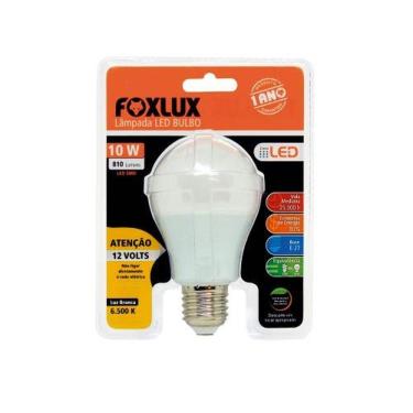 Imagem de Lâmpada Led A60 10w 12v Foxlux - Luz Branca 6500k - 810lm - Certificada Inmetro
