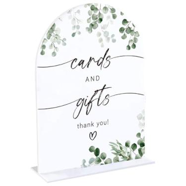 Imagem de CRASPIRE Placa de cartão e presentes de memorial de casamento branco 15 x 19,8 cm decorações de mesa de recepção de casamento suporte de mesa de acrílico arqueado com base para decoração de noivado