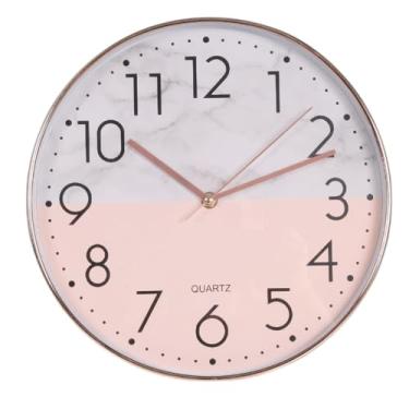 Imagem de Relógio de Parede 30cm Moderno - Ponteiro Elétrico Simples, Design Minimalista para Sala, Quarto e Cozinha, Easy to Install (Rosa)