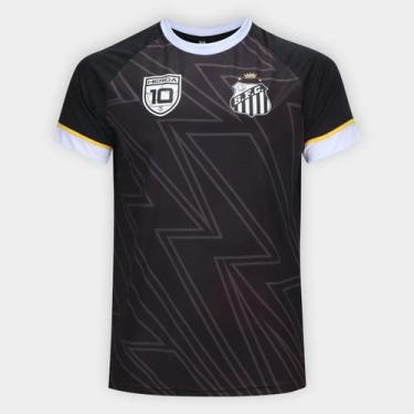 Imagem de Camisa Santos Trothem Masculina, Preto, Branco, G