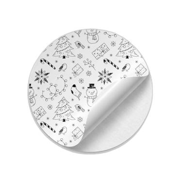 Imagem de Ladrilho Decorativo de Cerâmica Natalino com Estampa Doodle