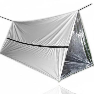 Imagem de Tenda PRATA Abrigo de Emergência Barraca Térmica Sobrevivencialismo Impermeável Resistente Corta Vento