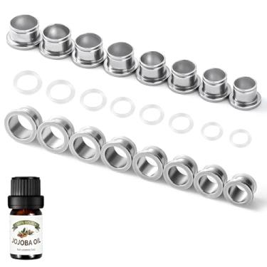 Imagem de WINSENET 16 peças de alargadores de orelha de aço inoxidável, alargadores de orelha, alargadores hipoalergênicos, alargadores de orelha, alargadores de orelha com óleo de jojoba, piercing corporal