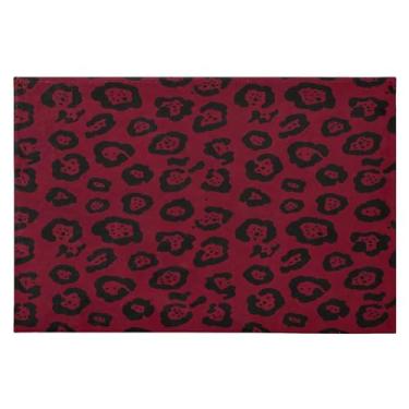 Imagem de Wassud Tapete de porta leopardo vermelho 61 x 89 cm, tapete de área lavável antiderrapante com suporte de borracha, tapete macio e macio para sala de estar, quarto, entrada, entrada