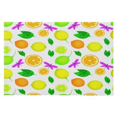 Imagem de Wassud Tapete de porta de frutas 61 x 89 cm, tapete de área lavável antiderrapante com suporte de borracha, tapete macio e macio para sala de estar, quarto, entrada, entrada