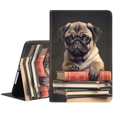 Imagem de POIUYTREW Capa para Samsung Galaxy Tab A11 Plus 2025 / A9 Plus 2023 11 polegadas, capa fólio de couro PU com suporte e despertar/hibernar automaticamente, Pug fofo
