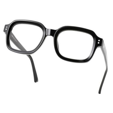 Imagem de Óculos de Proteção Contra Luz Azul JFXQDR Unissex Armação Quadrada Retrô Gamer para Computador Anti reflexo & Proteção UV400 Certificada Modelo RF6214 (Preto)