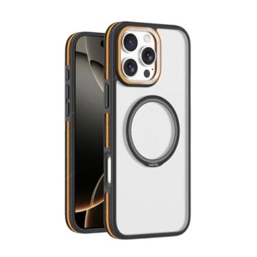 Imagem de HJZSZX Capa protetora magnética com carregamento sem fio para iPhone 16E, capa rígida à prova de choque (para iPhone 16E/preta)