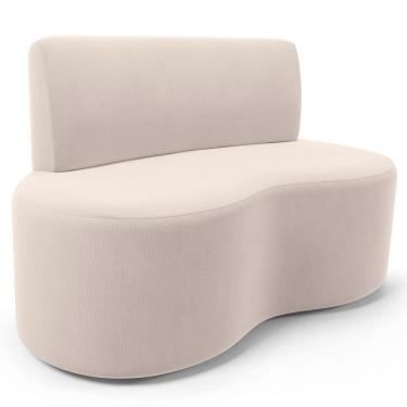 Imagem de Sofá 2 Lugares Orgânico Para Sala de Estar Living Larissa L02 Suede Bege - Lyam Decor