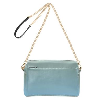 Imagem de Joitme Bolsa tiracolo feminina camuflada verde claro azul celeste gradiente bolsa para celular bolsa de couro PU bolsa de ombro alça de corrente