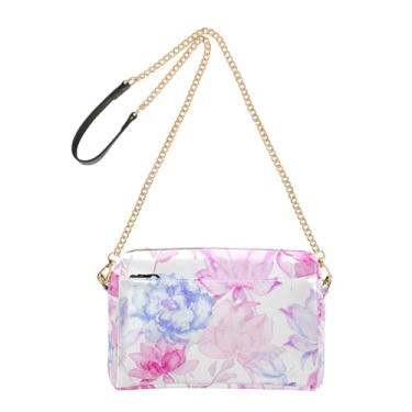 Imagem de Joitme Várias bolsas femininas de couro PU rosa claro e azul com alça de corrente