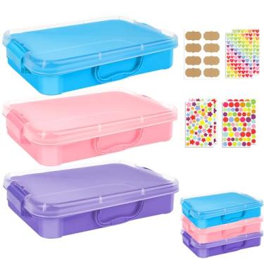 Imagem de 3+7 Pcs Sensory Bin Sand Tray with Lid & 7 Stickers, 4 Qt (3.8L) Stackable Storage Containers, Sensory Bin Containers, Organizers for Toys, Sand, Arts, Crafts-Portable Sandbox Toy-Coldairsoap