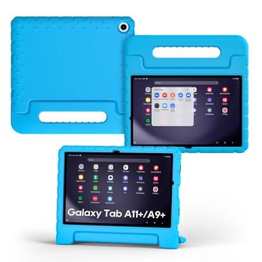 Imagem de CCambro Capa infantil para Samsung Galaxy Tab A9+/A9 Plus 27.9 cm 2023 (modelo: SM-X210/X216/X218), capa para crianças e à prova de choque, capa de espuma leve e durável com alça conveniente, azul
