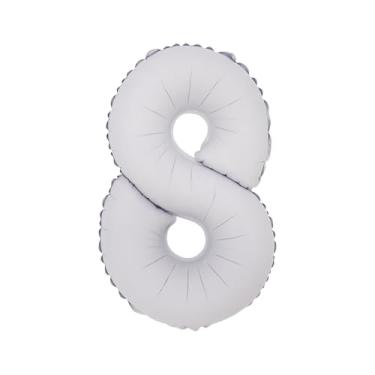 Imagem de BALAO CROMADO C/CANUDO 16" BRANCO FOSCO NUMERO 8