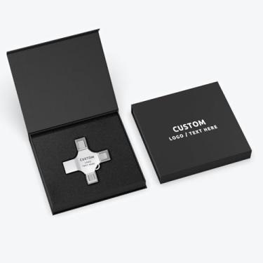 Imagem de Pen drive USB OTG personalizado, multifuncional 4 em 1, pen drive USB 3.0, ideal para eventos de negócios, presentes corporativos e brindes promocionais (128 GB, 100 peças)