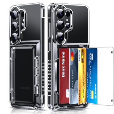 Imagem de LeYi Capa carteira para Samsung Galaxy-S25-Ultra: capas de telefone S25ultra transparentes com suporte para cartão robusto e fino Funda para S 25 Ultra capa para mulheres e homens, grau militar, à