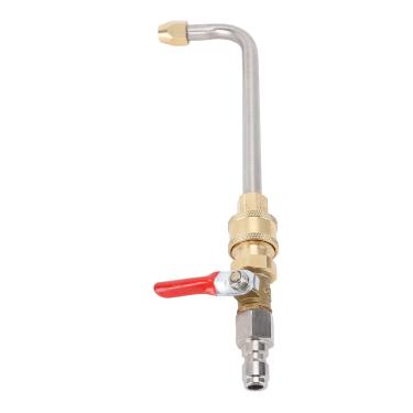 Imagem de EVGATSAUTO Varinha de Extensão de Lavadora de Pressão Curva, Varinha de Limpeza de Calhas de Metal Leve Com Válvula de Esfera Conector de 1/4 de Polegada para Veículos, Pátios e Janelas (Forma de U)
