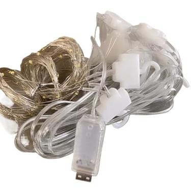 Imagem de cortina 300 Leds 3x3 Metros Festa Casamento Eventos Natal Luz Amarelo pisca para arvore de natal，decoração de natal para jardim，enfeites de natal para jardim