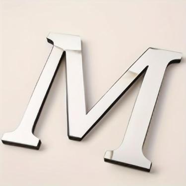 Imagem de 1 adesivo de parede acrílico com letra inglesa, ideal para decoração de casa, sala de estar, quarto, Natal, Páscoa e decoração de férias