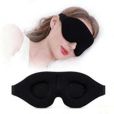 Imagem de Máscara de dormir para dormir de lado, máscara de olho para dormir com bloqueio de luz para mulheres e homens, copo contornado 3D, cobertura suave para olhos com alça ajustável para viagens, soneca