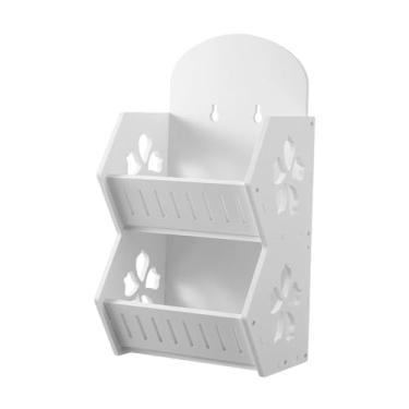 Imagem de Generic Prateleira de parede multifuncional ventilada para banheiro, cozinha e temperos, organizador de parede para portas de armários e escritórios, Dupla Camada