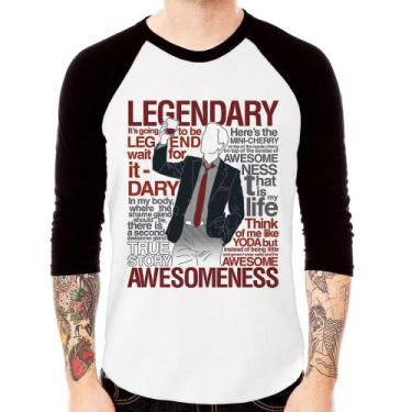 Imagem de Camiseta Raglan Legendary Awesomeness Manga 3/4 - Foca na Moda, Branco
