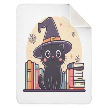 Imagem de Wassud Cobertor de bebê fofo de gato preto para meninos e meninas, cobertor para recém-nascidos, cobertores macios para bebês 76 x 101 cm