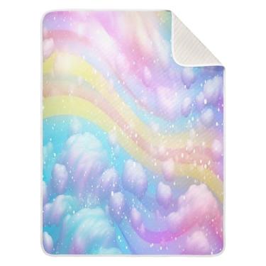 Imagem de Blueangle Cobertores de sorvete arco-íris redemoinho de bebê para cochilo de carrinho de bebê, 76 x 101 cm, cobertores aconchegantes e macios unissex para meninos, meninas, crianças, bebês (185)