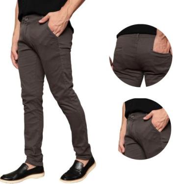 Imagem de Calça Social Masculina Sarja Esporte Fino Bolso Faca - Mitchelgutto, C