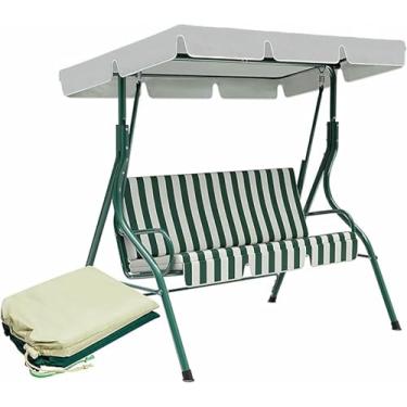 Imagem de Capa De Substituição Para Dossel De Balanço Ao Ar Livre E Capa De Almofada De Balanço, Cobertura Superior À Prova D'água Para Balanço De 2/3 Lugares, Cobertura De Toldo Para Varanda, Piscinas ~/