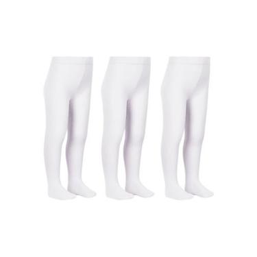 Imagem de Kit com 3 Meias Calças Bebê Fio 70 Cute Lobinha 2554-001, Branco, BB