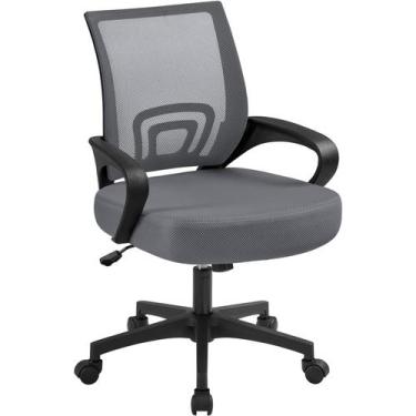 Imagem de Cadeira de escritório Yaheetech Mid Back Executive Task cinza escuro