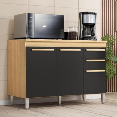 Imagem de Balcão De Cozinha 3 Portas 2gav 1,20m - Tonielque Móveis, Teka/onix