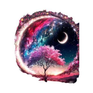 Imagem de Pintura Em Diamante 5D DIY Árvore Da Lua Fantasia, Bordado Com Pedras 