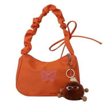 Imagem de Bolsa de ombro Ins Half-Moon Underarm Oxford Sweet Y2k Style Bowknot Butterfly Shoulder Bag Personality Handbag, Estilo 1e8