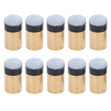 Imagem de Pssopp Ponta de Taco de Bilhar, Virolas de Vara de Bilhar, Couro Pu de Cobre, Ferramenta de Reparo de Substituição para Jogadores de Sinuca, Com 10 Peças (11MM)
