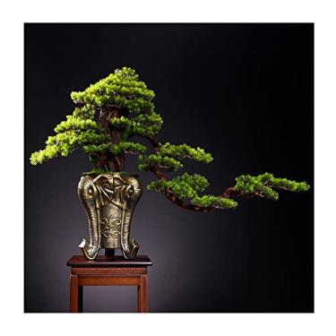 Imagem de Plantas artificiais, bonsai artificial, interior, grande, verde, simulação, pinheiro, bonsai, sala de estar, escritório, decoração de mesa, planta artificial em vaso, bonsai, pinheiro
