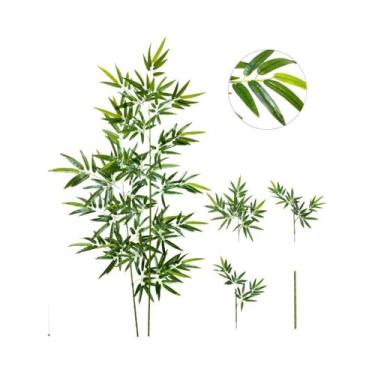 Imagem de Grandes Folhas De Bambu Verde Artificial De 120-240cm, Plantas Falsas 