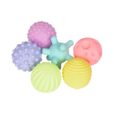 Imagem de Brinquedos Sensoriais Para Banho De Bebê 6 PCS Bolas De Borracha Macia