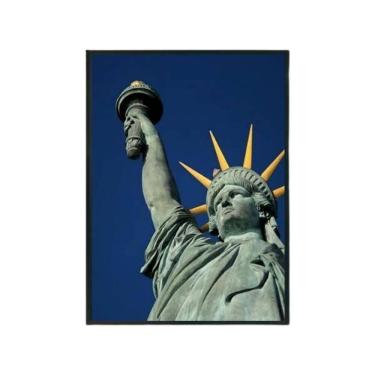 Imagem de Quadro Decorativo Colorida Estátua Liberdade Vidro 24X18Cm
